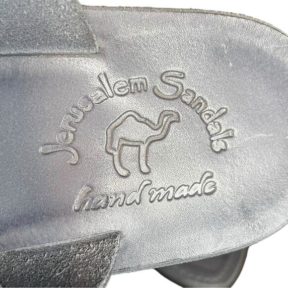 JERUSALEM SANDALS Aviv Gray Leather Wide‎ Strap Sandals Women's Size 9 (40) - Picture 5 of 8